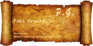Paki Gracián névjegykártya